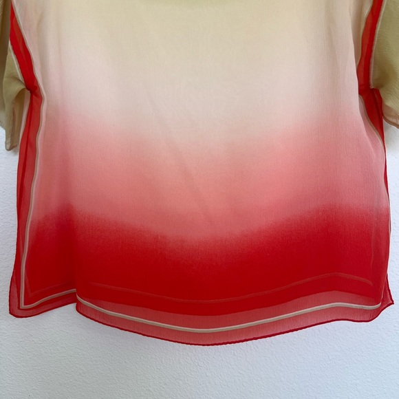 Kay Unger Sheer 💯 silk top blouse flowy boho women's size medium - Picture 9 of 9